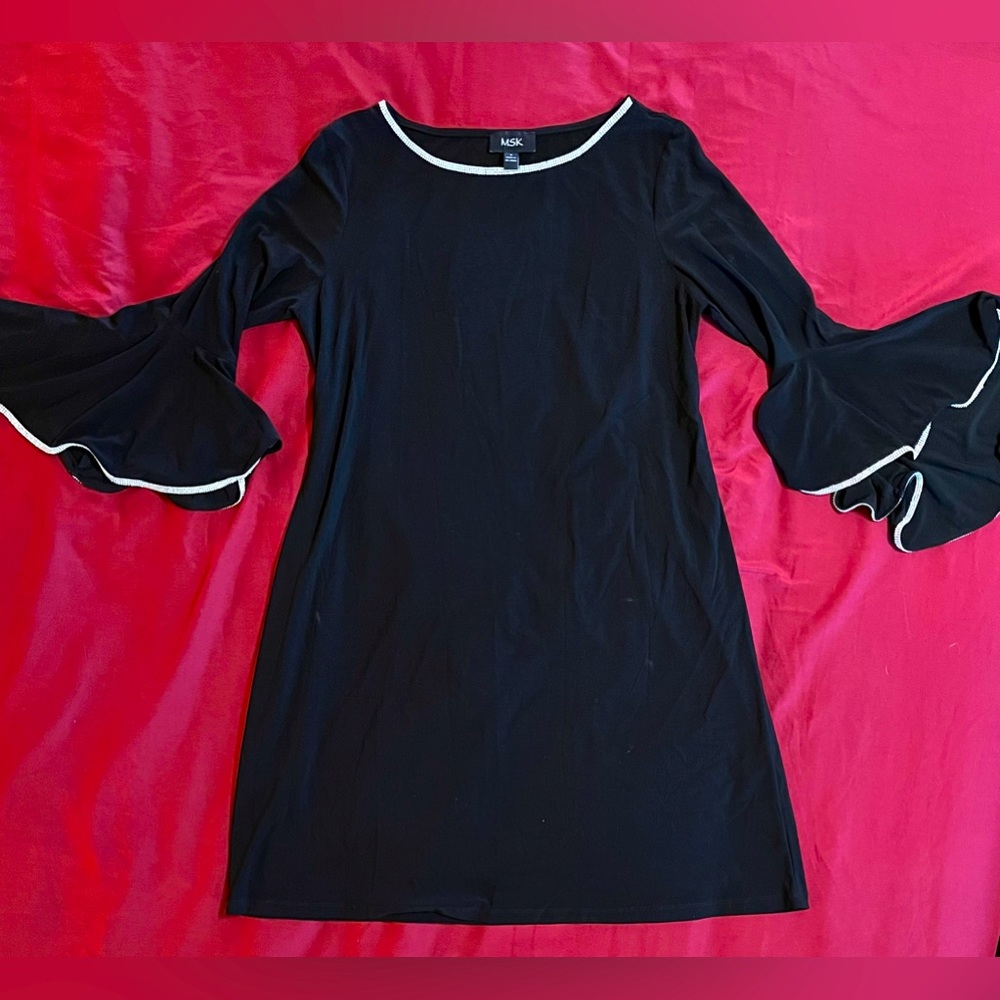 Black and Diamond Bell Sleeve Dress